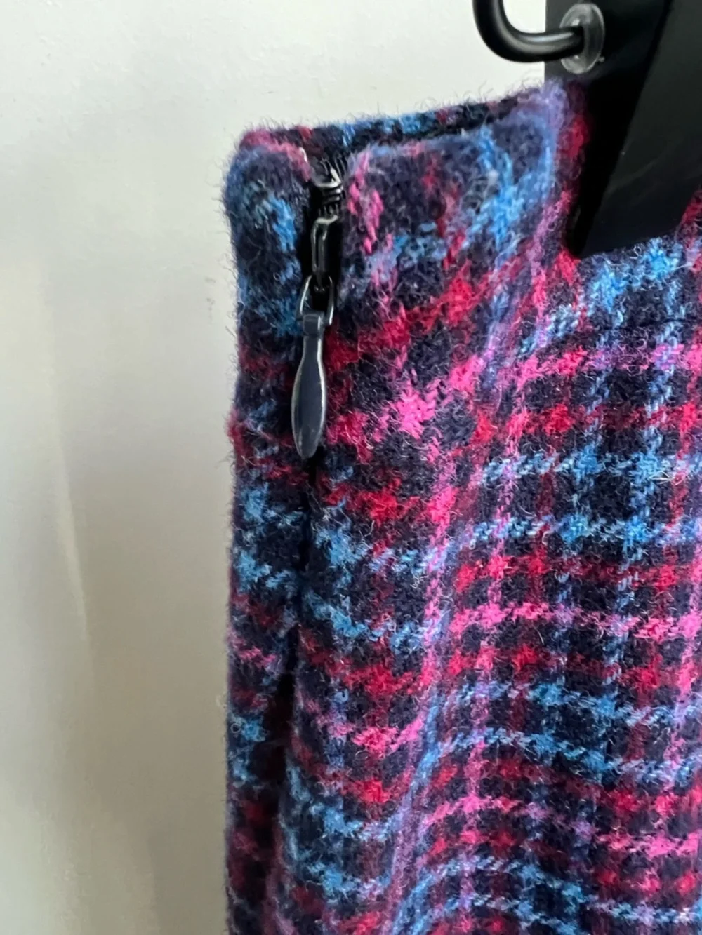 New TALBOTS plaid wool faux wrap Skirt lined Academia preppy Scalloped Old Money - Picture 12 of 14